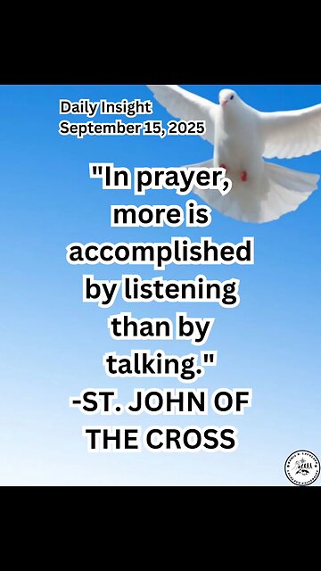 Daily Insight September 15, 2025 #faith #saint #Insight