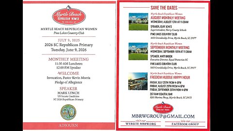 Myrtle Beach Republican Women's Meeting 07.09.2025