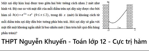 THPT Nguyễn Khuyến: Một sợi dây kim loại được treo giữa hai bức tường cách nhau 2 mét như hình vẽ