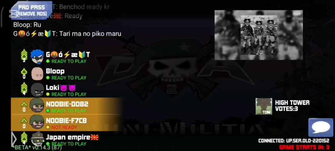 Mini militia online match with pro player.