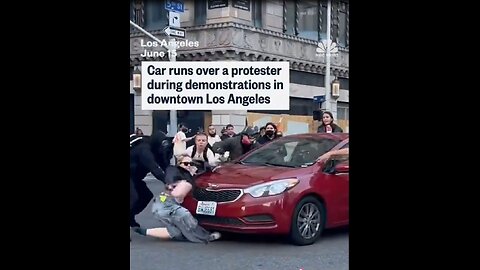 Man drivers over protestors blocking the street in Los Angeles. Instant Karma