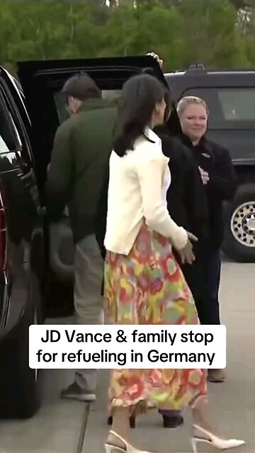 JD Vance & family stop for refueling in Germany #jd #jdvance #india #trump #trumpsupporters