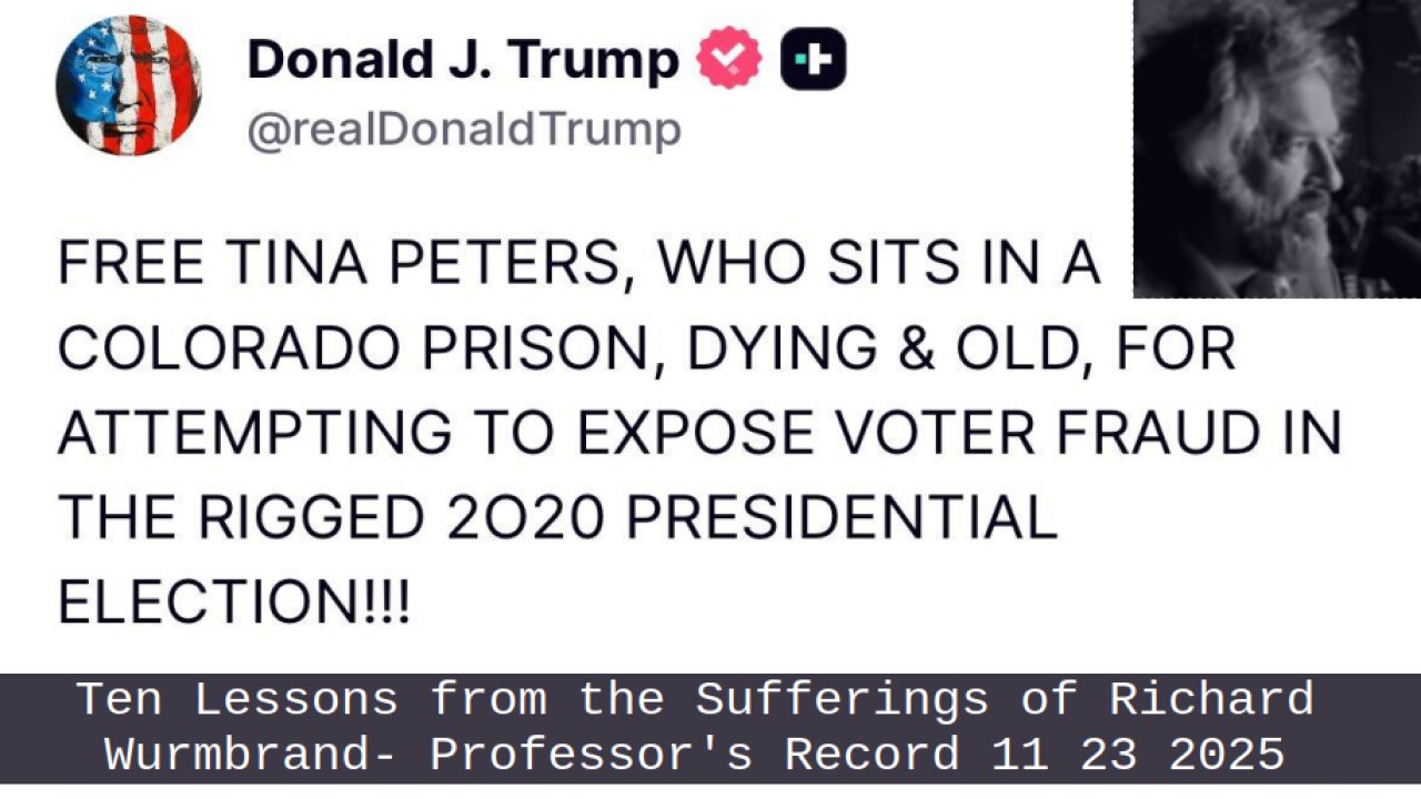 Ten Lessons from the Sufferings of Richard Wurmbrand- Professor's Record 11 23 2025