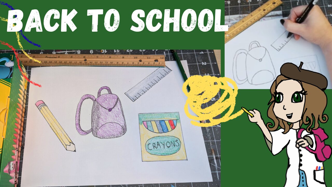 How To Draw Back To School Supplies For Beginner Artists