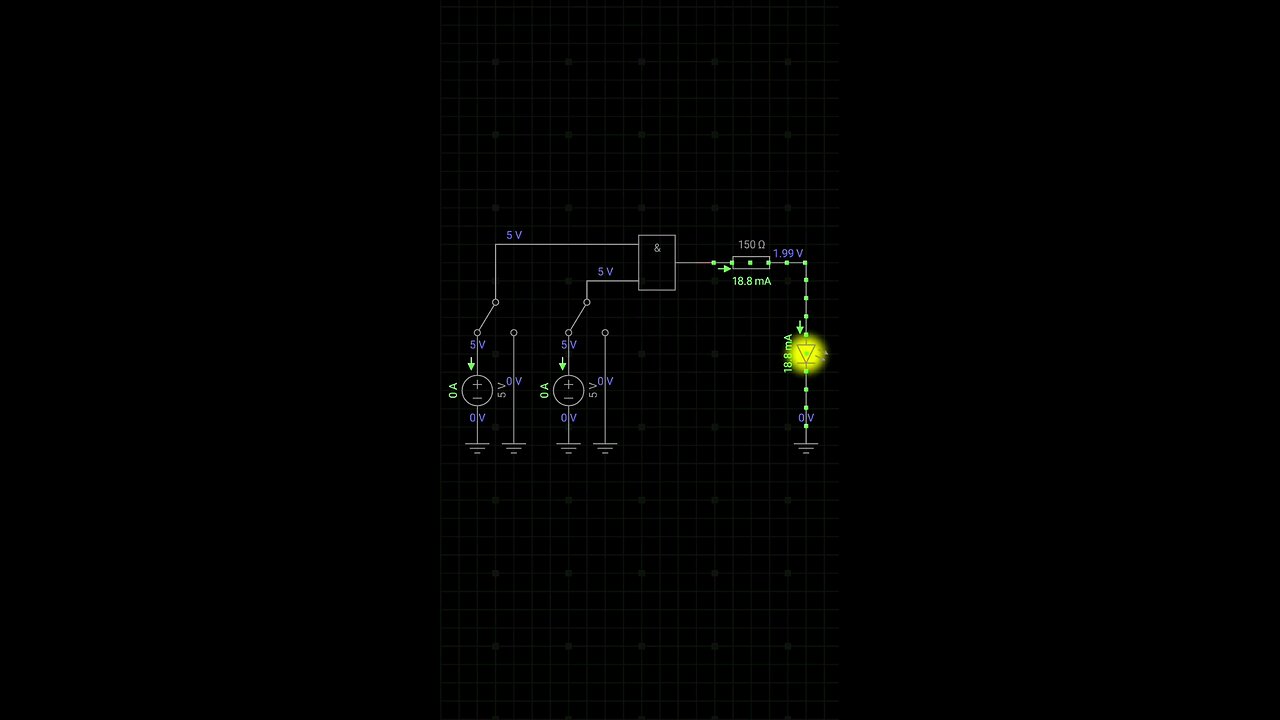 AND gate driving an LED
