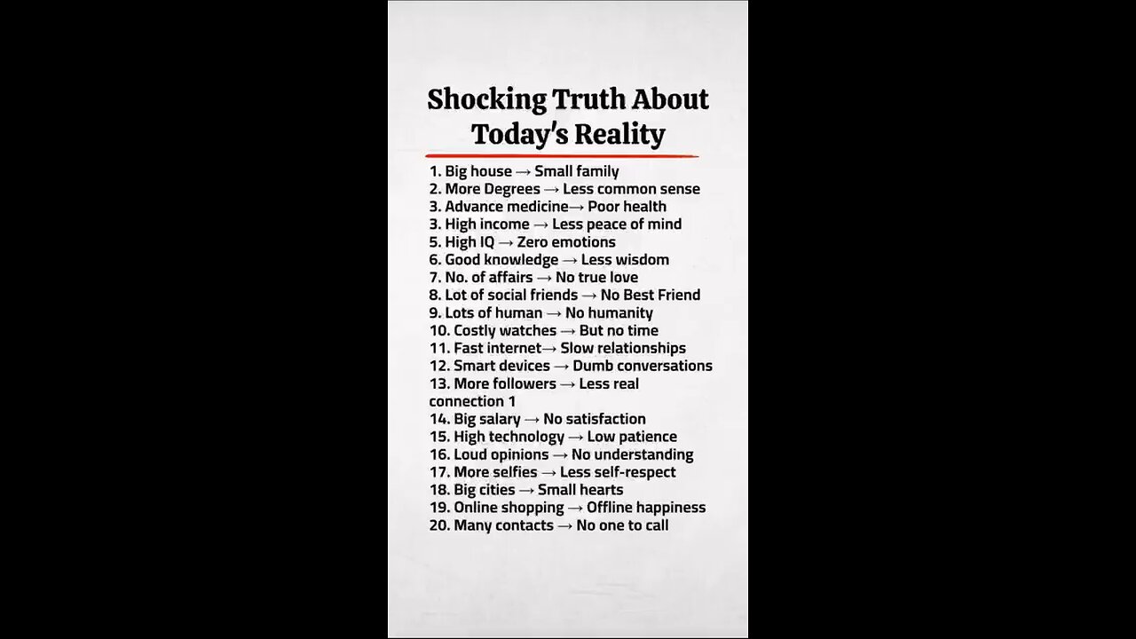 shocking truth about today's reality