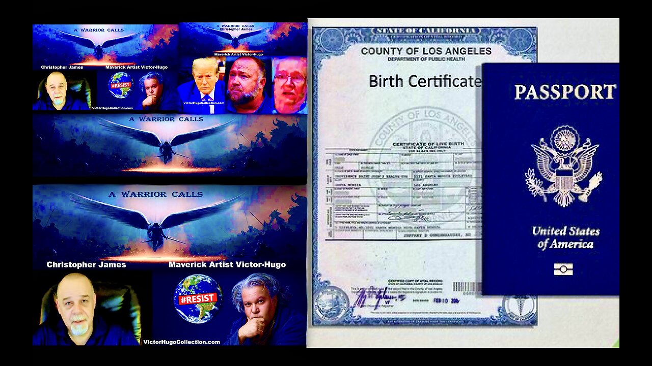 Christopher James Warrior Calls Victor Hugo Birth Certificates Passports Sandy Hook Alex Jones Trump