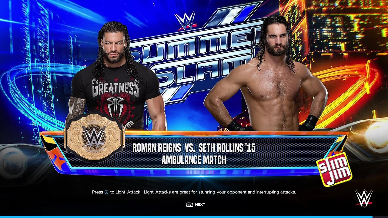 WWE 2k24 AmbulanceMatch Roman Reigns(c) vs Seth Rollins