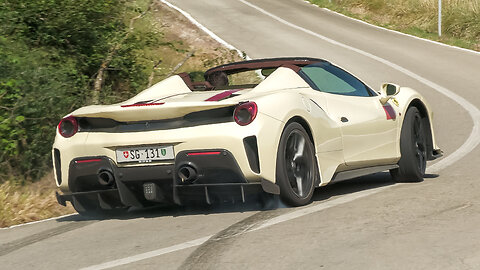 Ferrari 488 Pista Spider - CRAZY Powerslides & Acceleration Sounds!