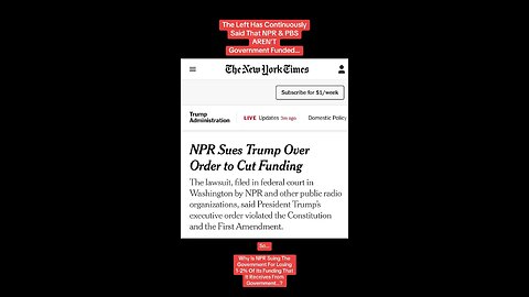 NPR suing Trump over funds being cut…