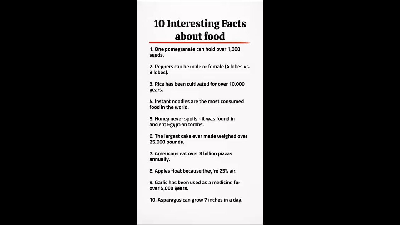 10 Interesting Facts About Food