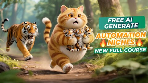 Ai animated orange cat funny cartoon video 😹💥 White tiger Cubs Taken by a Fat Cat!?