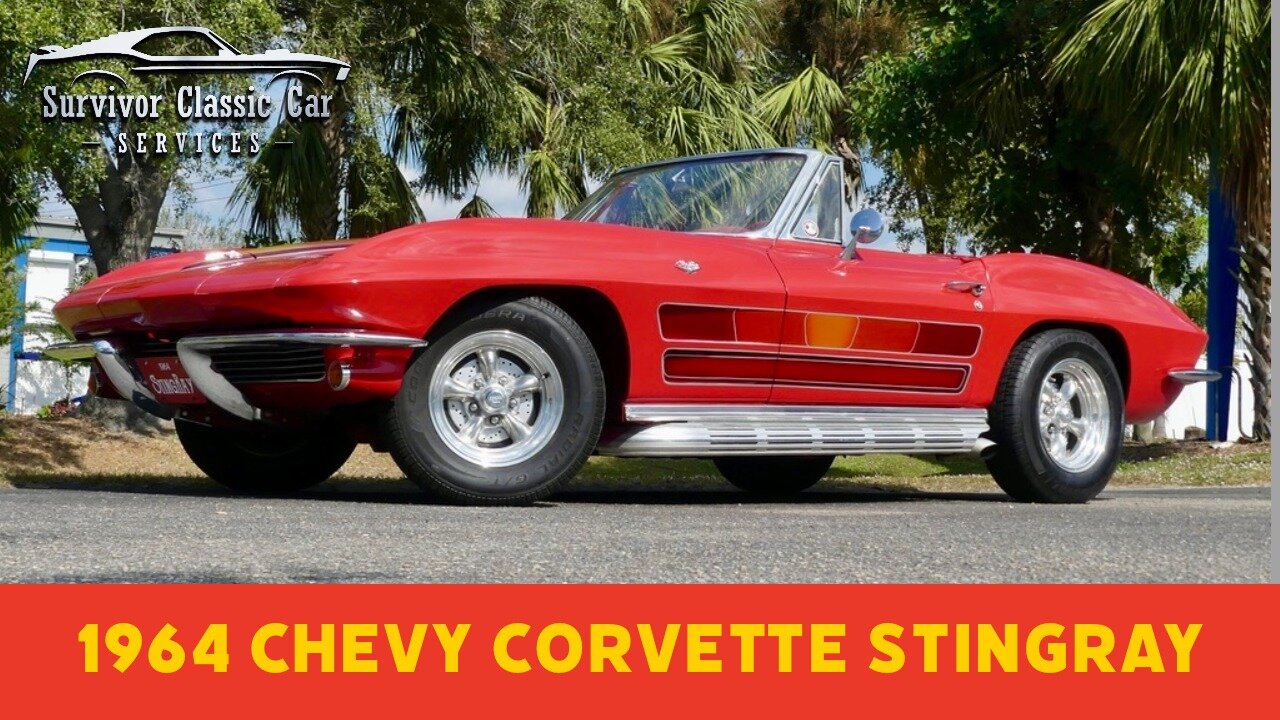 1964 Corvette Convertible – Riverside Red, Side Pipes, 327 V8, 4-Speed! Show-Ready Classic! For Sale