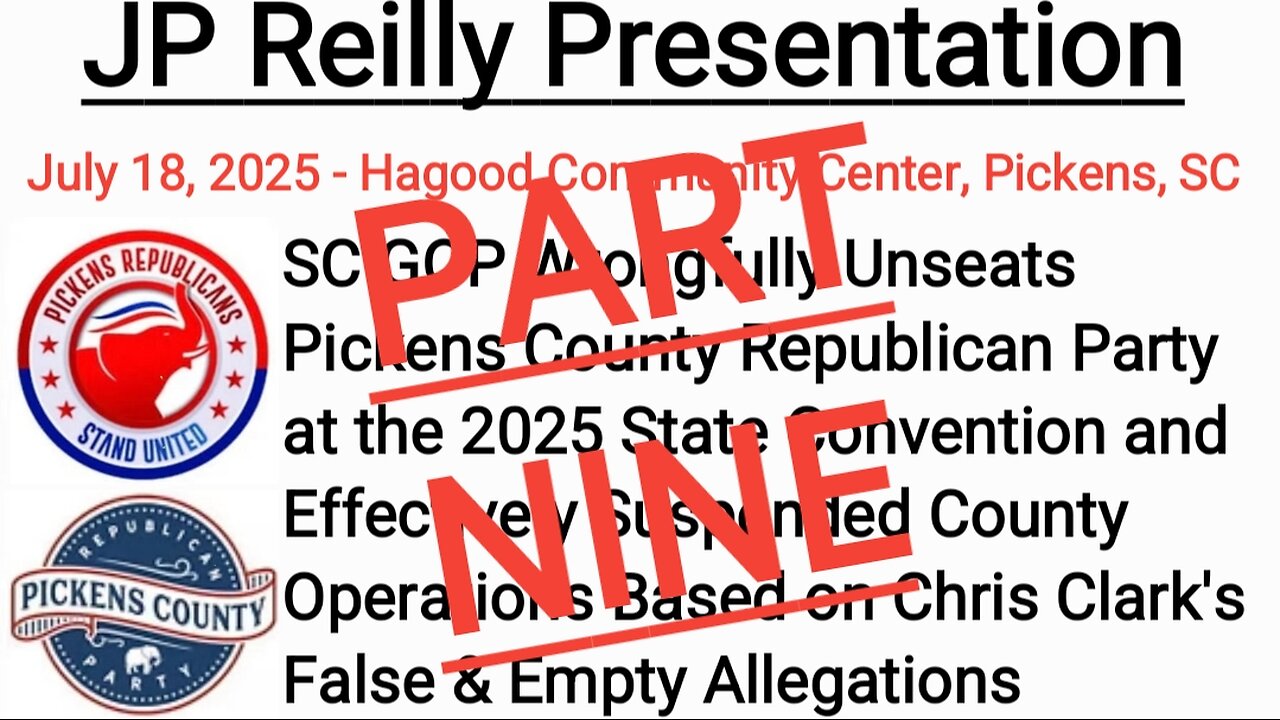 SC GOP Unseats Pickens, Part 9