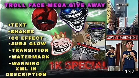 Mega troll face pack for viral edit
