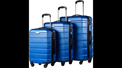 Coolife 3-Piece Lightweight Hardside Spinner Luggage Set with TSA Lock
