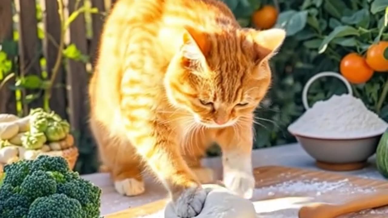 Cooking with master cat 😺