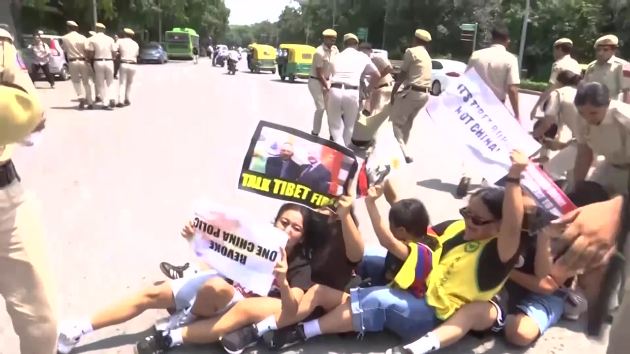Exiled Tibetans protest in India amid China’s FM visit