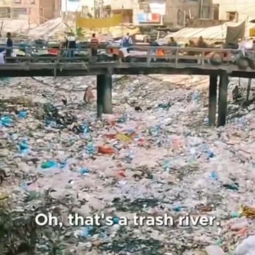 Most ordinary a trash river in Bangladesh