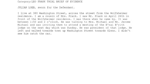 JULIAN LOEB, Sworn In For The Defendant, 57th To Testify