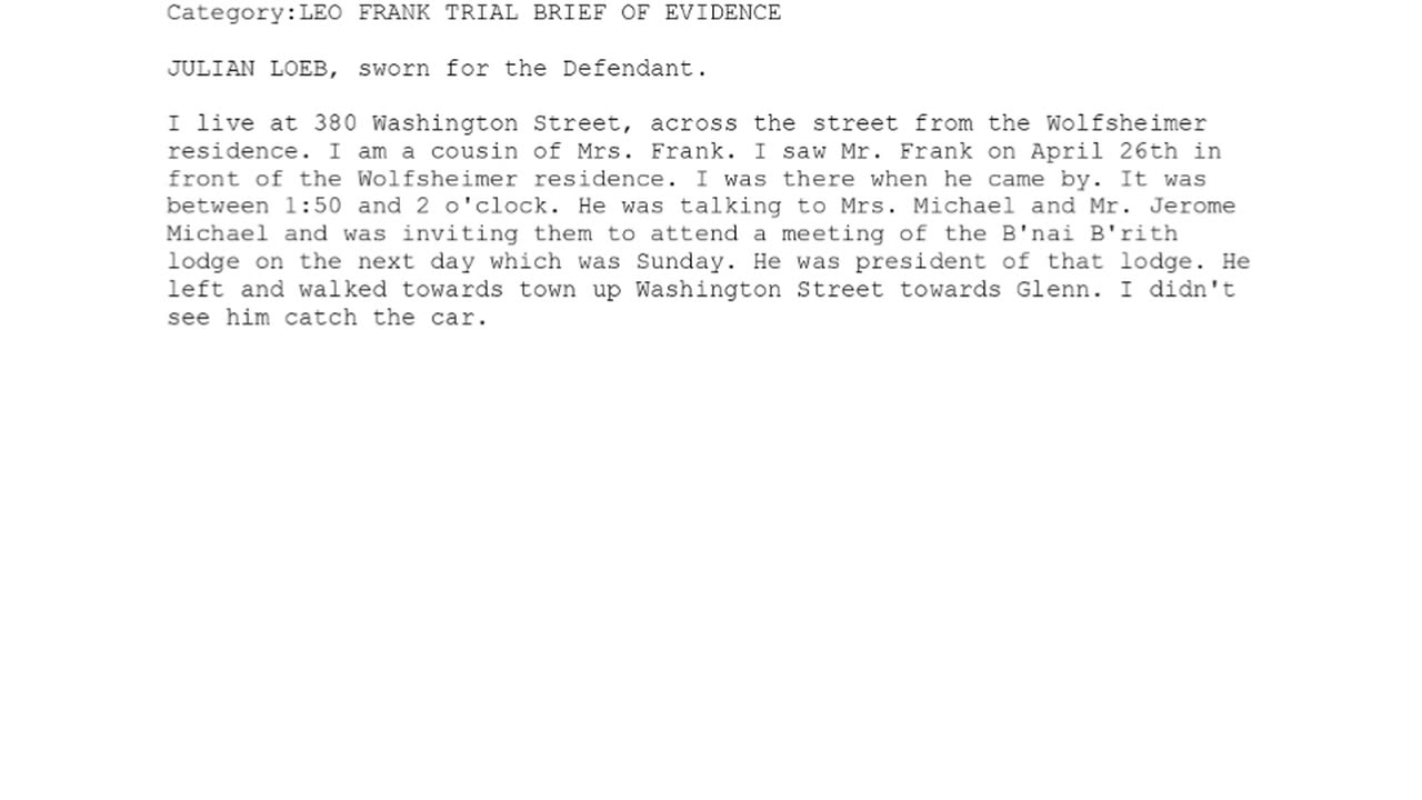 JULIAN LOEB, Sworn In For The Defendant, 57th To Testify