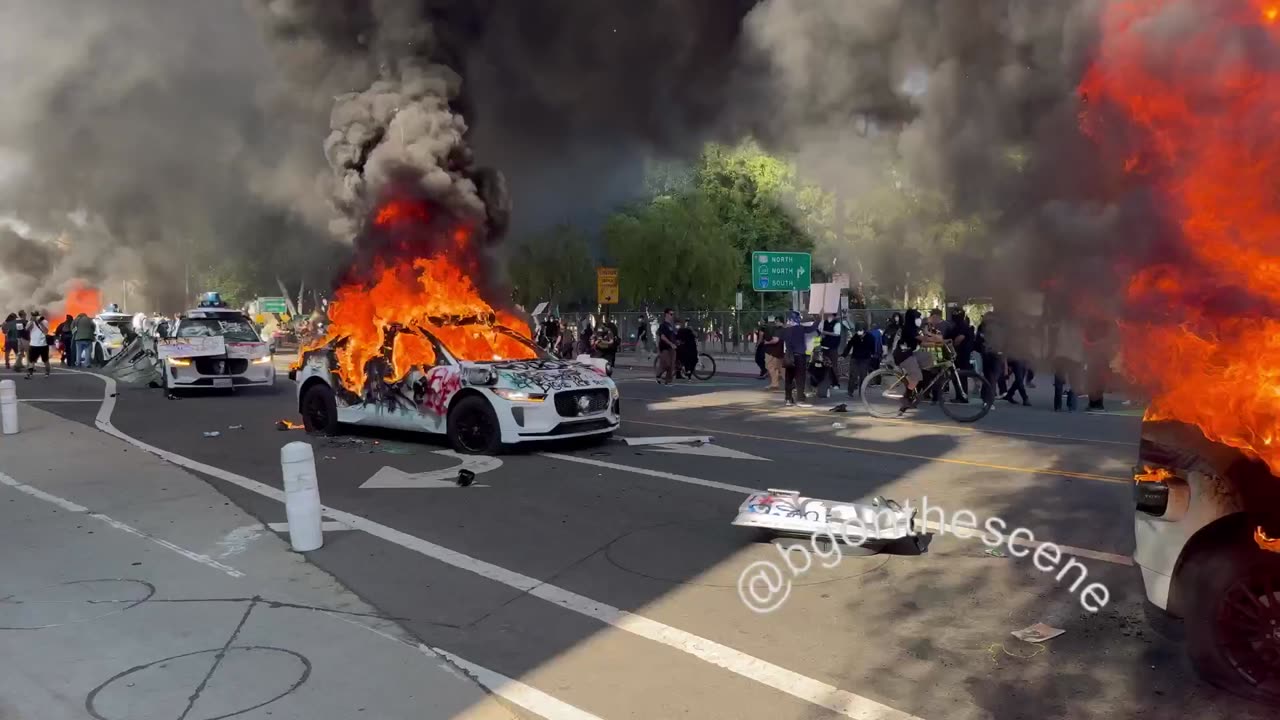 Mexicans and Antifa Burning LA