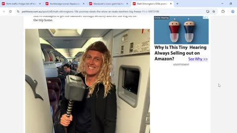 Perth Now features fallen fridges and a freezing, famous Matt trying to Thor the ICE