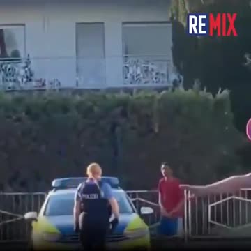 Germany-2025 a migrant smashes a police car and the officers just stand and watch
