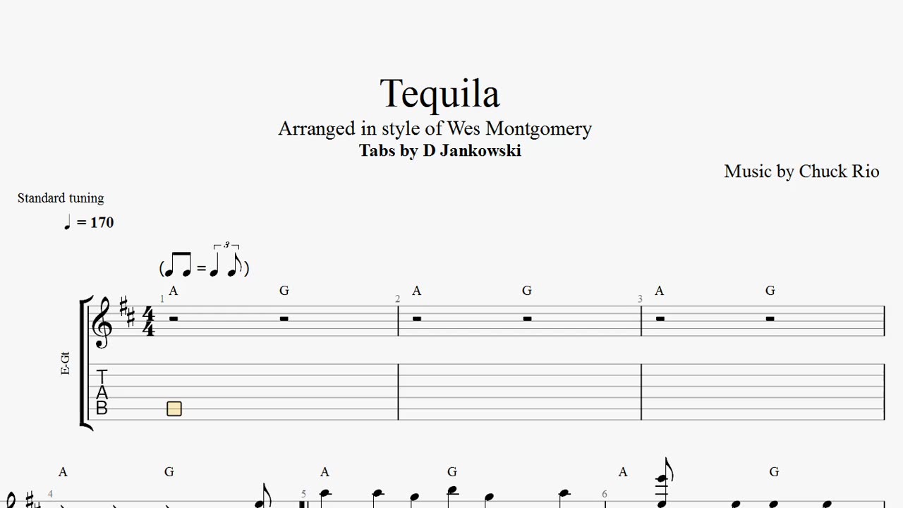 How to play Tequila by Wes Montgomery