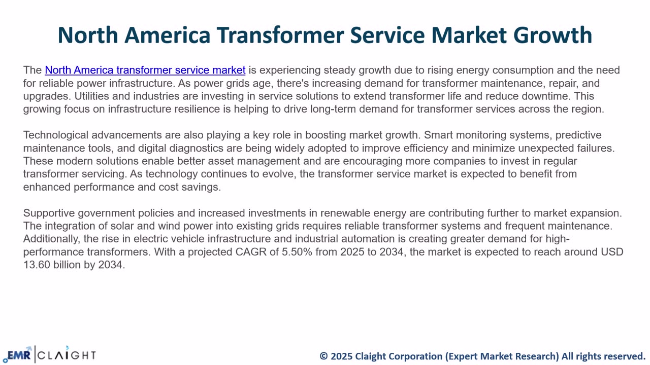 North America Transformer Service Market Size, Growth and Report | 2034