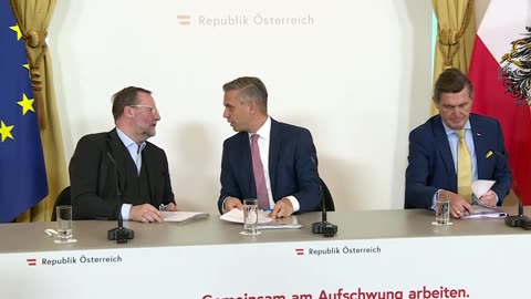 Pressefoyer nach dem Ministerrat