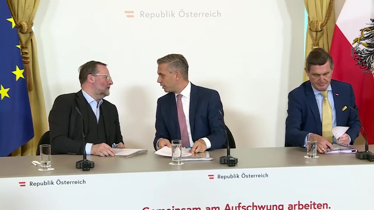 Pressefoyer nach dem Ministerrat