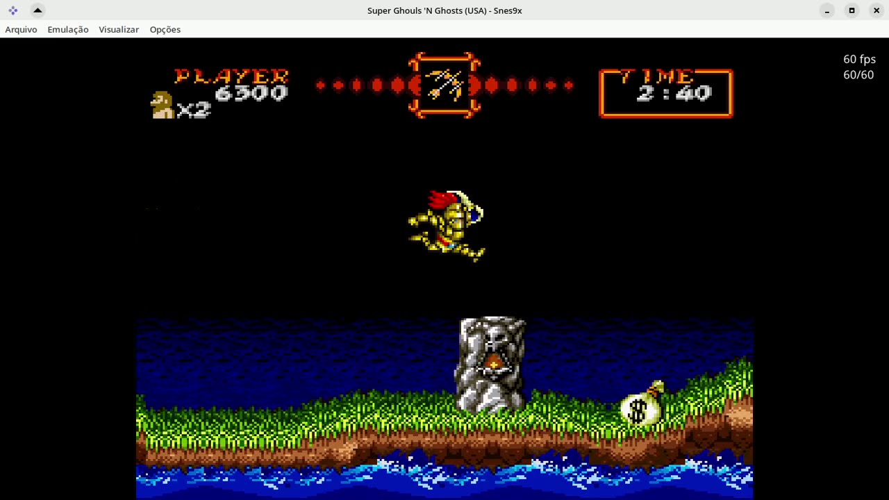 Super Ghouls n Ghosts no Snes9x (Biglinux) - parte 1