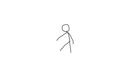 Stick man throwing a fireball