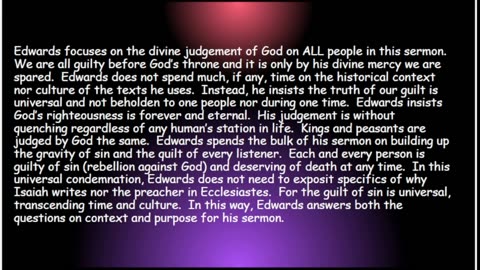 God’s Love and Judgement A Review of Jonathan Edwards sermon