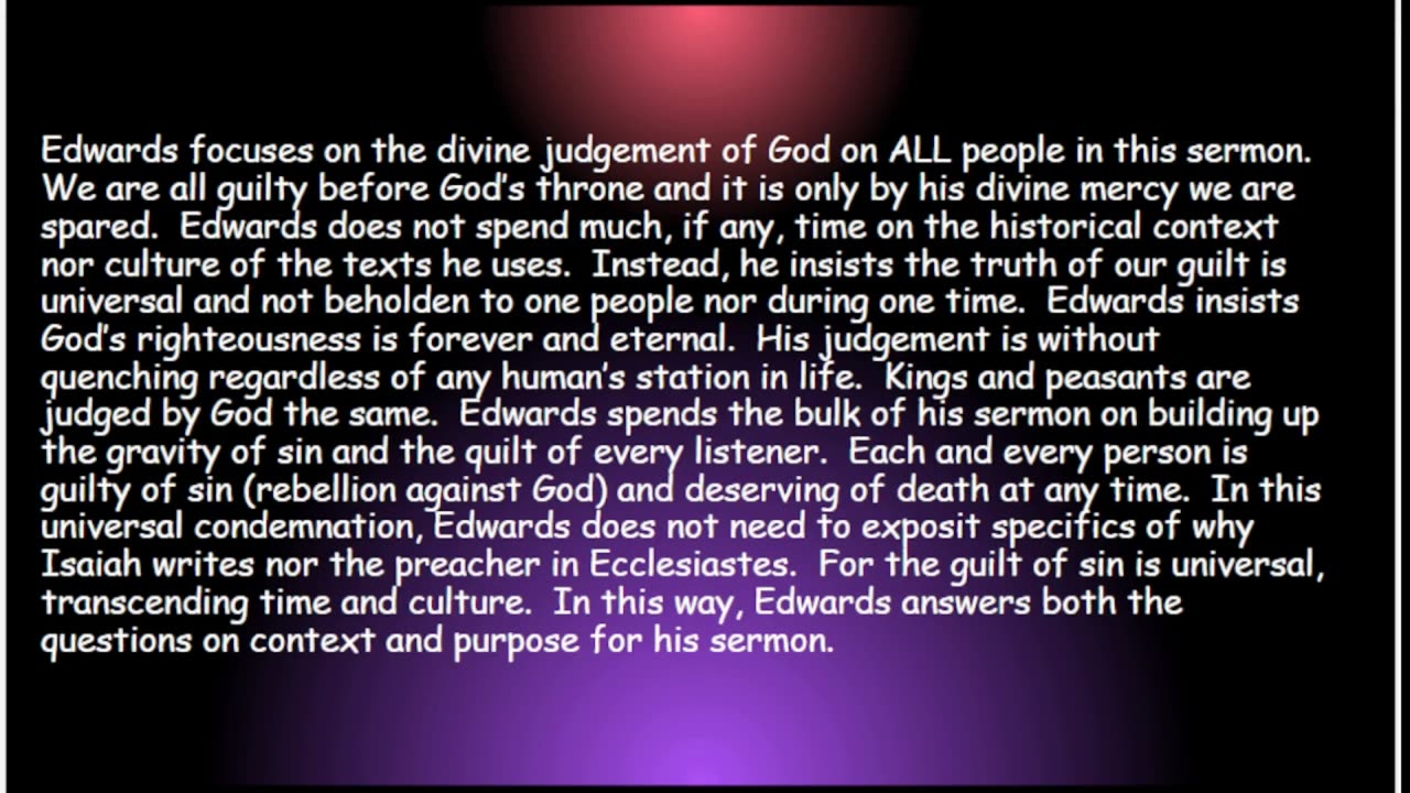 God’s Love and Judgement A Review of Jonathan Edwards sermon