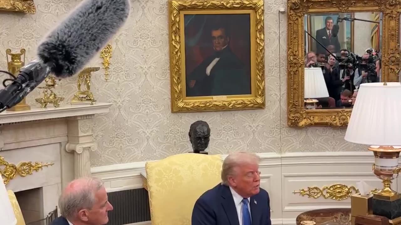 News reporter asks President Donald J. Trump: "What is your level of frustration with President Vladimir Putin?"