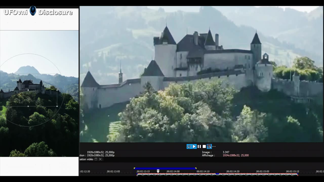 Un drone ORB descend sur le château de Gruyère en Suisse