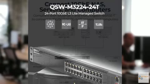 QNAP 24-Port 1U Rackmount High-Density L3 Lite 10GbE Managed Switch (QSW-M3224-2