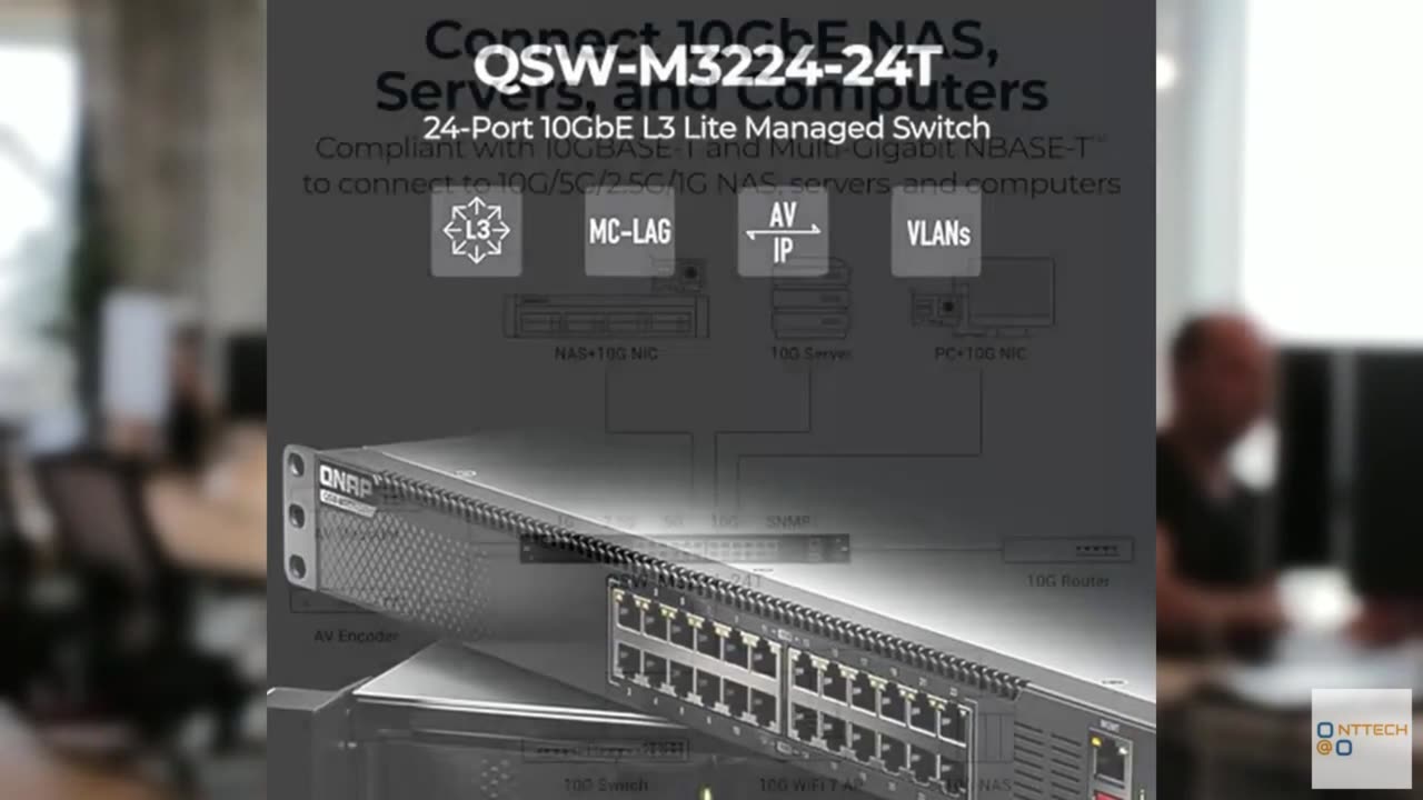 QNAP 24-Port 1U Rackmount High-Density L3 Lite 10GbE Managed Switch (QSW-M3224-2