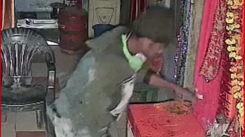 Faith, Fear and Theft: CCTV Shows Barefoot Thief Hesitating Before Stealing Temple Donation Box