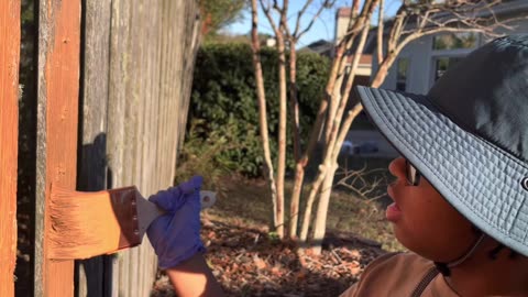 Blasian Babies Brother Wood Stains Another Neighborhood Fence. Now That's A Good Son!