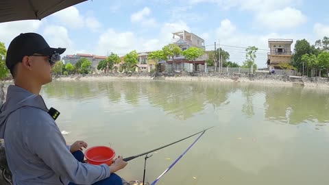 Tench Fly Casting in River Slack Zones