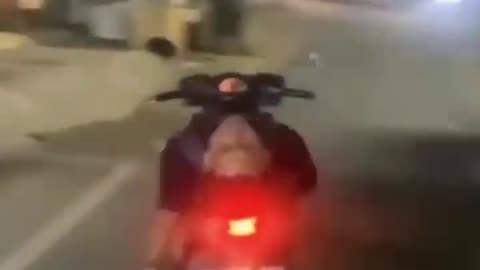 Sleeping On Motorcycle