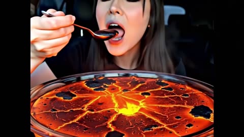 GIRL EATING LAVA.