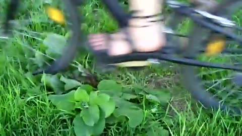 Running Over Weed with Bike