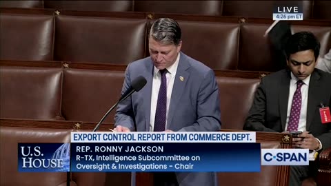 Rep. Jackson joins Floor Debate for his Export Control Transparency Act
