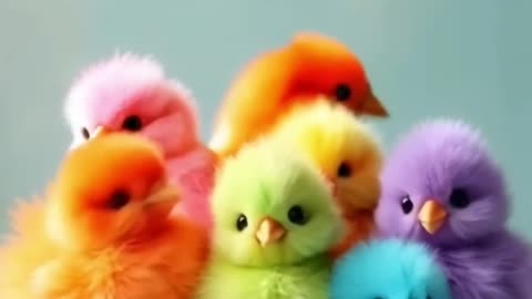 Colorful chicks chirping-Baby chicken #colorfulchick #cuteanimals #birds Baby Chicks Chirping