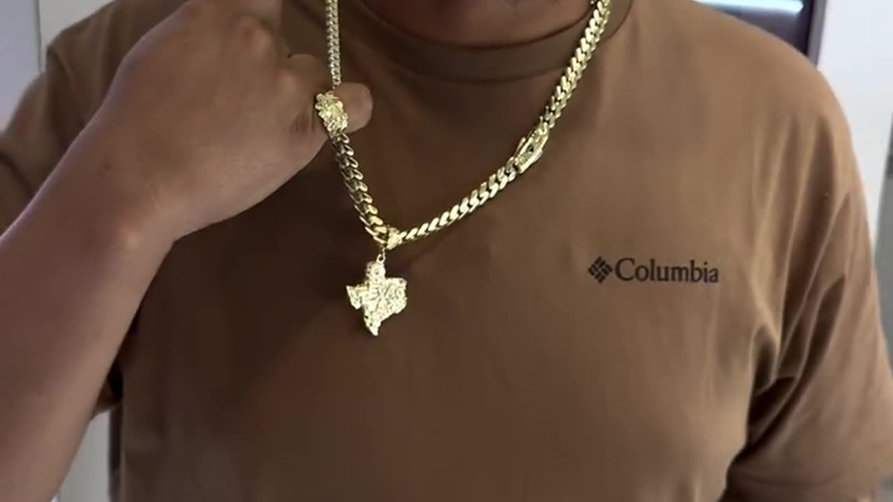 Real 10K Gold Texas Nugget Pendant Setup