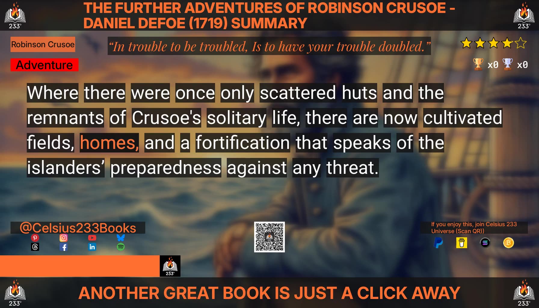 The Further Adventures of Robinson Crusoe - Daniel Defoe (1719) Summary (Robinson Crusoe - 2)